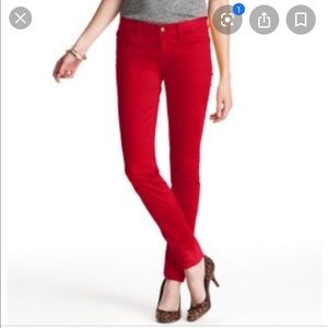 Loft Modern Skinny Stretch Red Jeans